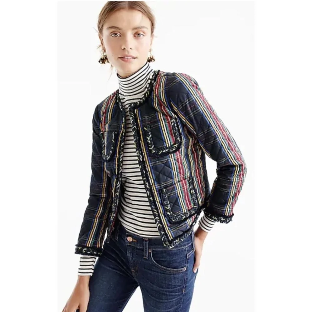 J. Crew Quilted Lady Jacket in Stewart Tartan‎ Plaid